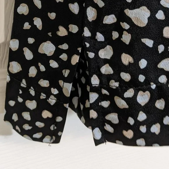 Umgee Black Satin Animal Print 3/4 Bubble Sleeve Hi-Lo Tunic Top - size L NWT - Picture 6 of 9